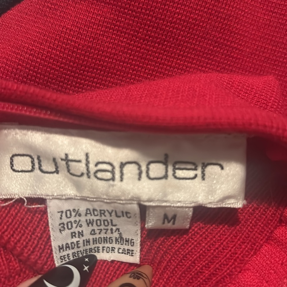 Vintage Wool Blend Long Shift Dress Outlander Mock Neck Colorblock Knit size M - Picture 7 of 7